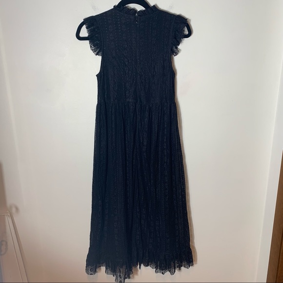 Urban Outfitters Gabby Black Lace Babydoll High Neck Midi Dress Size XS - Picture 6 of 10